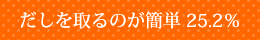 だしを取るのが簡単 25.2％